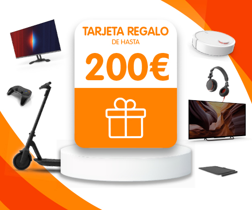Consigue una tarjeta regalo de hasta 200€ para productos del hogar y tecnología